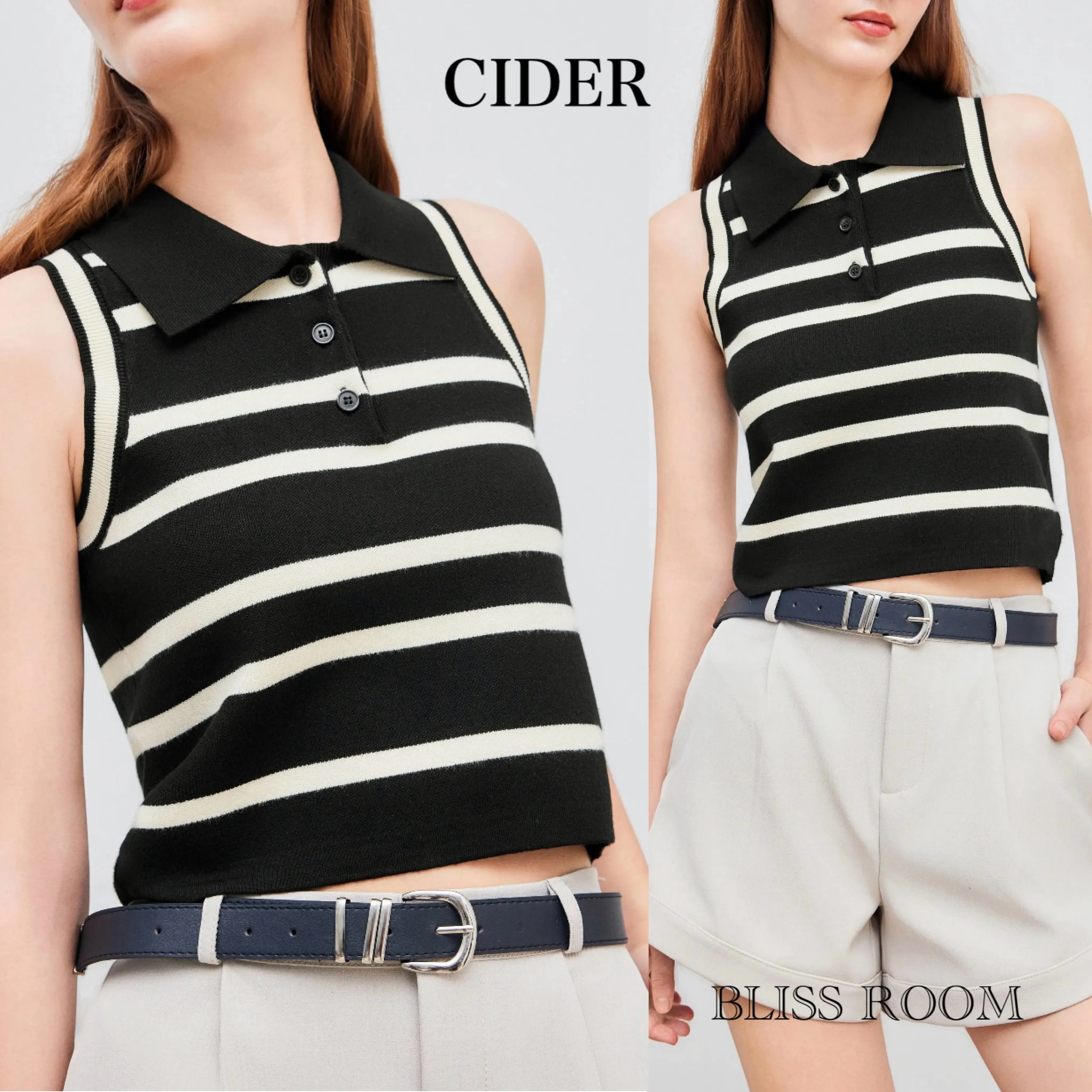 Cider  |Stripes Casual Style Sleeveless Street Style