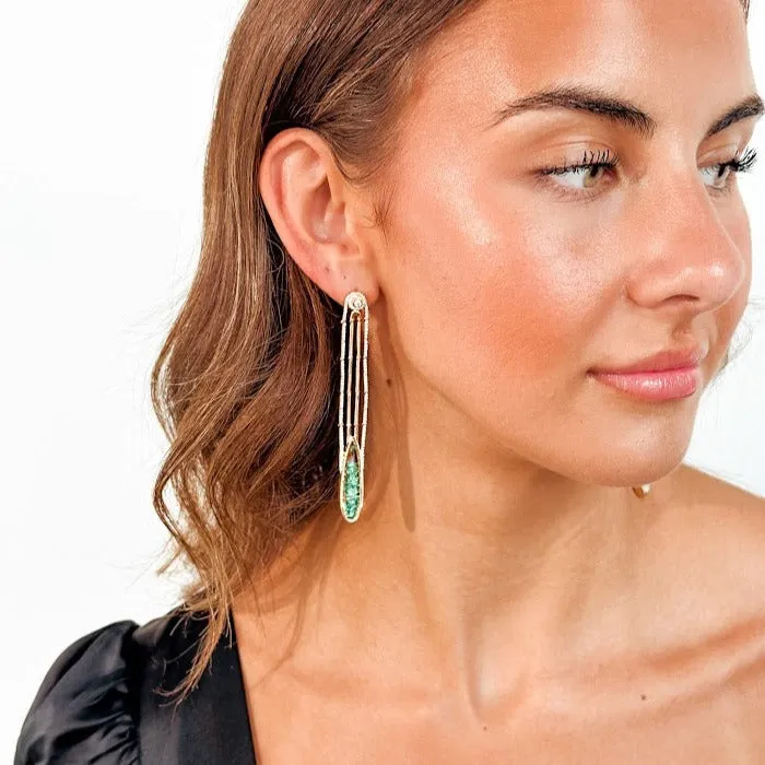 CLART  - Prima Emerald Drop Shaker Earrings