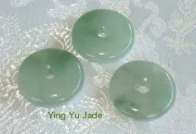 Classic Green Veins Jade Bi Symbol of Heaven Pendant (P-691)