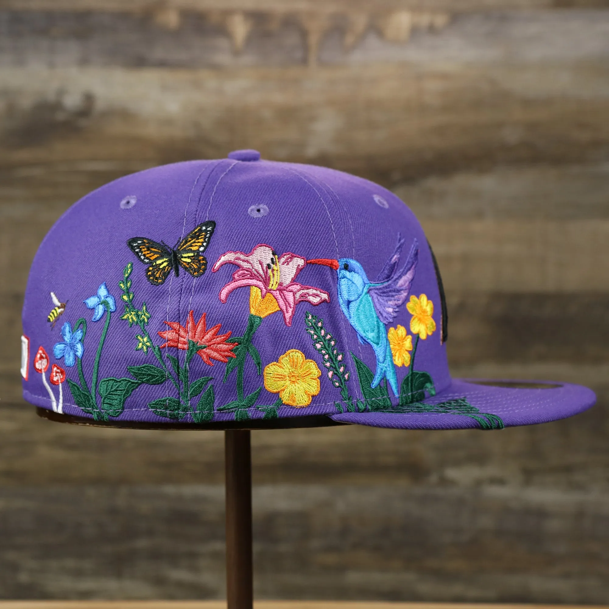 Cooperstown Arizona Diamondbacks Gray Bottom Bloom Spring Embroidery 59Fifty Fitted Cap | Purple 5950 Cap