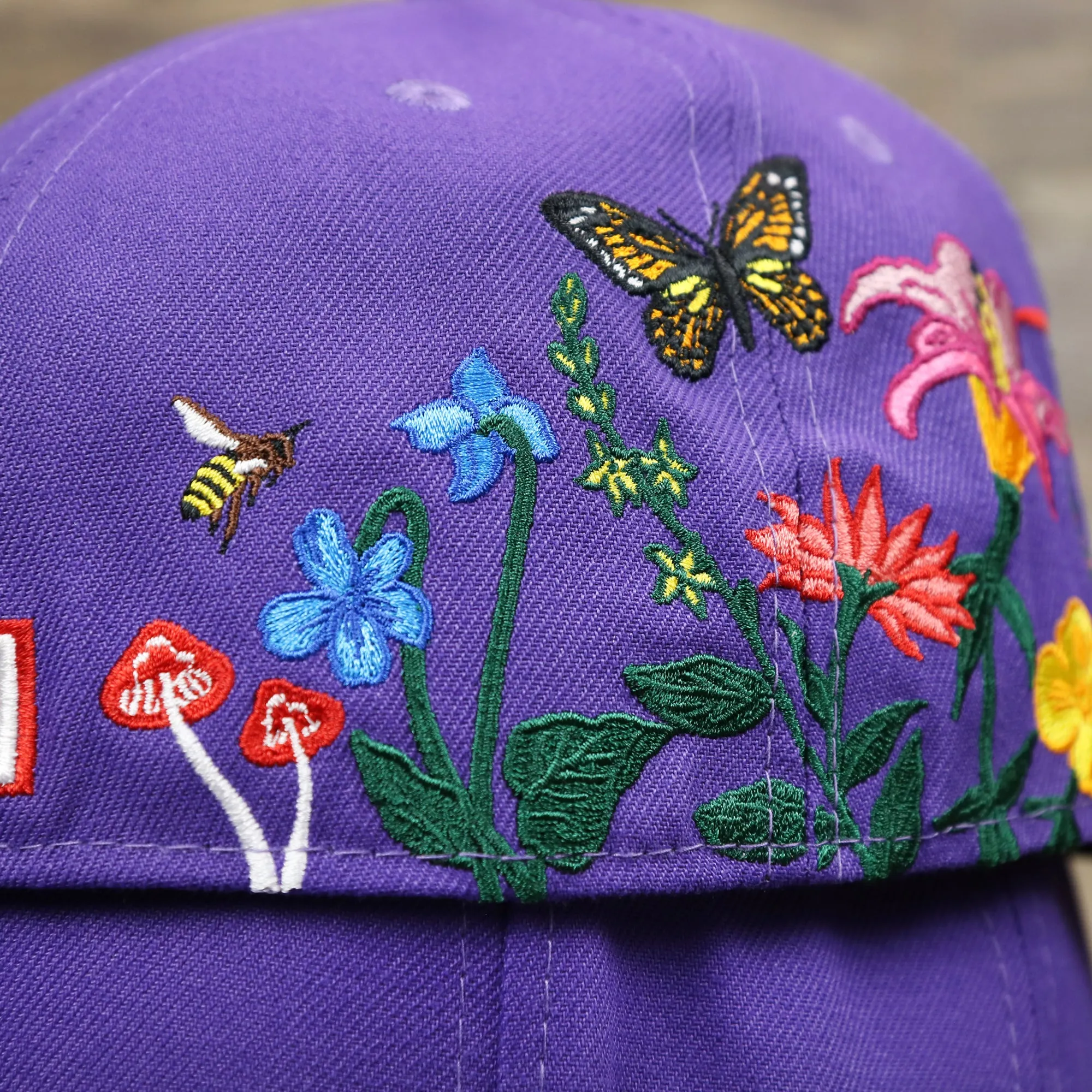 Cooperstown Arizona Diamondbacks Gray Bottom Bloom Spring Embroidery 59Fifty Fitted Cap | Purple 5950 Cap