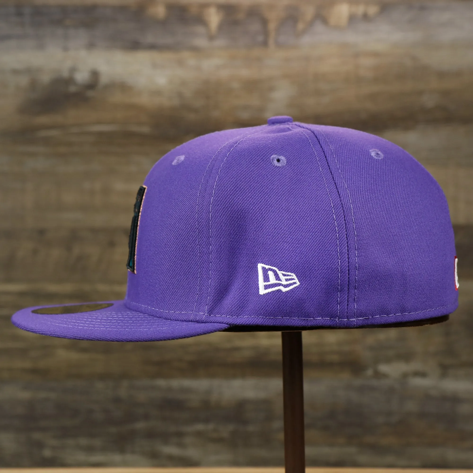 Cooperstown Arizona Diamondbacks Gray Bottom Bloom Spring Embroidery 59Fifty Fitted Cap | Purple 5950 Cap