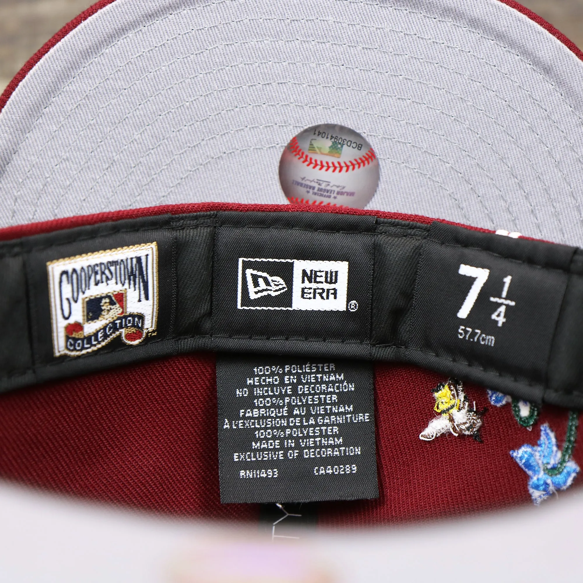 Cooperstown Philadelphia Phillies Gray Bottom Bloom Spring Embroidery 59Fifty Fitted Cap | Maroon 59Fifty Cap