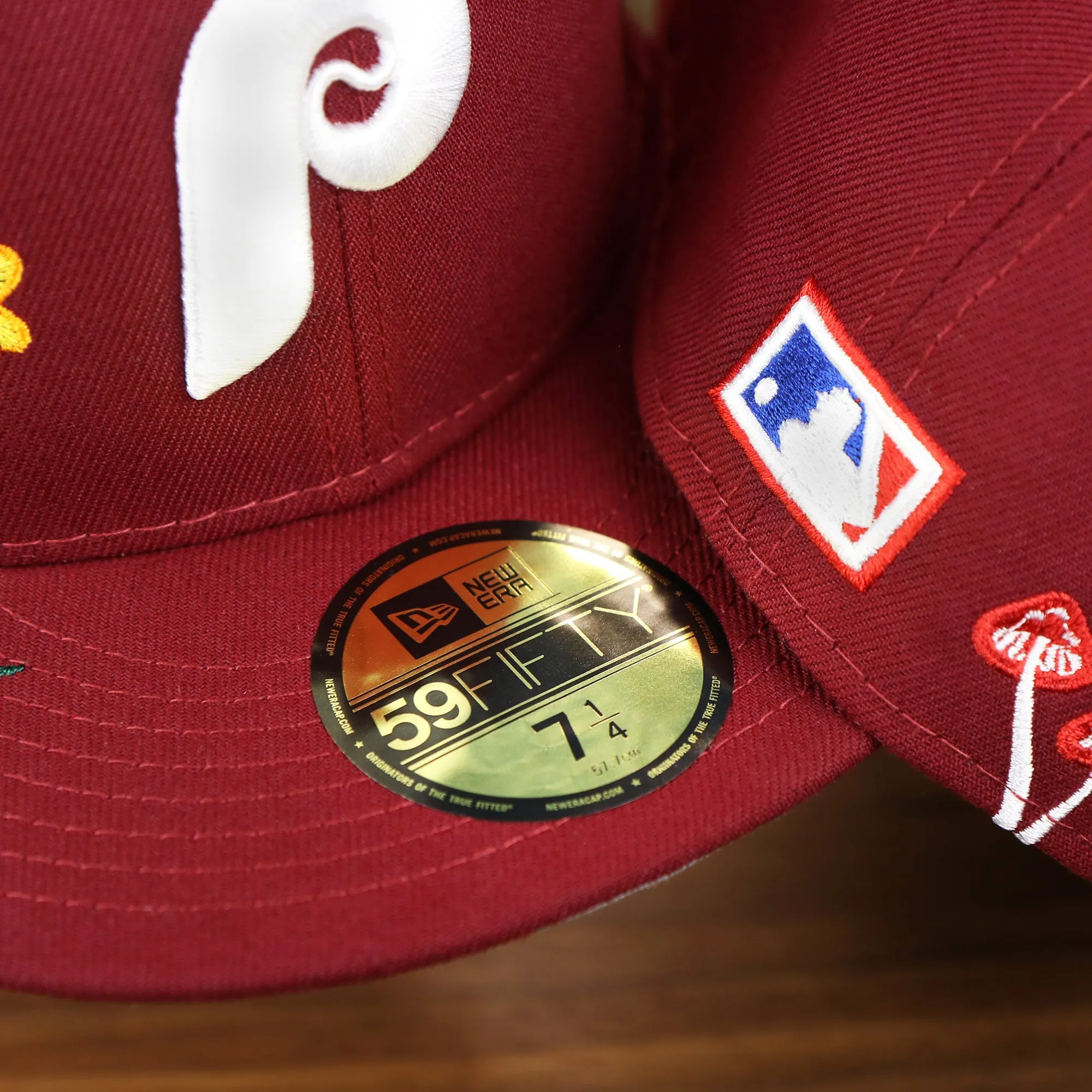 Cooperstown Philadelphia Phillies Gray Bottom Bloom Spring Embroidery 59Fifty Fitted Cap | Maroon 59Fifty Cap