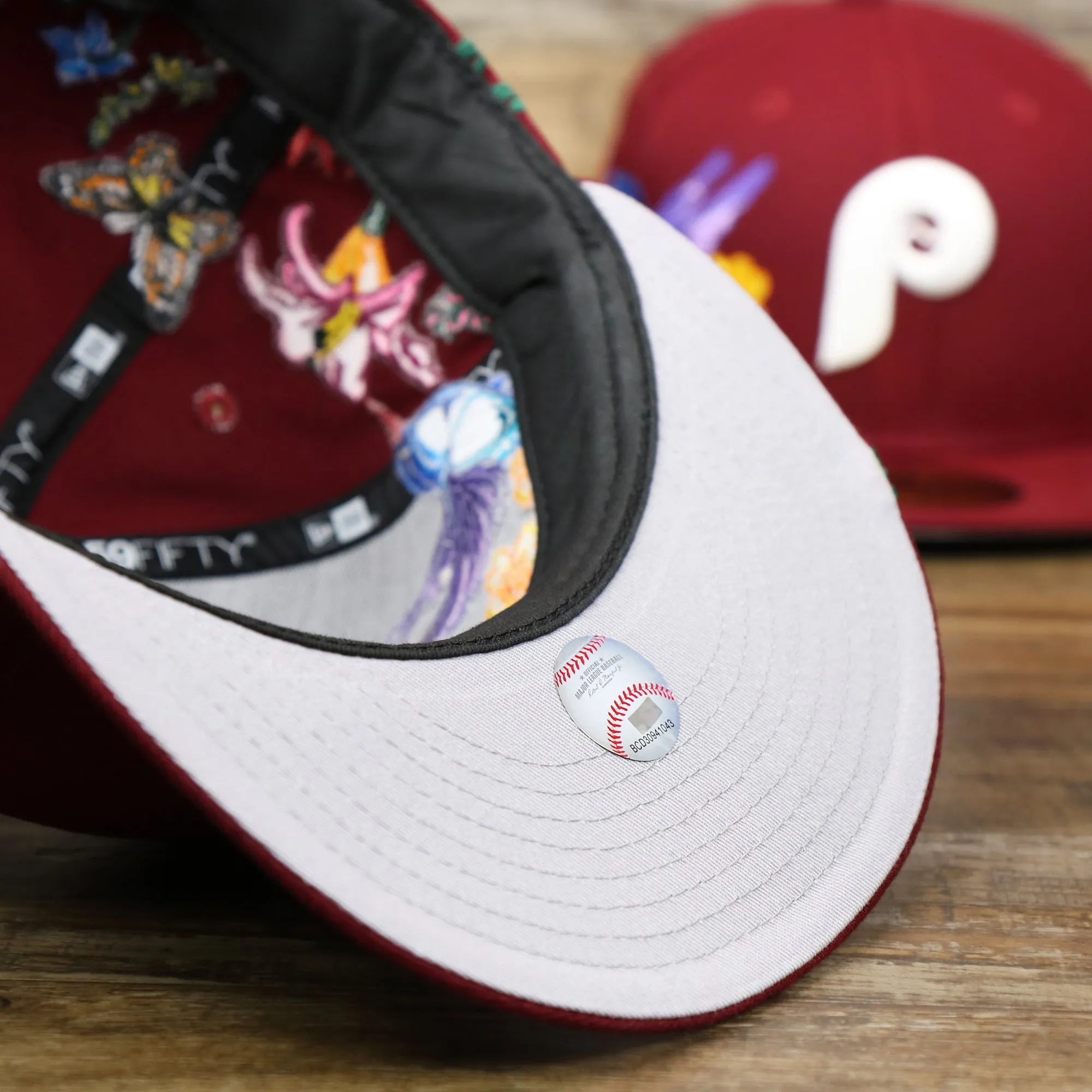 Cooperstown Philadelphia Phillies Gray Bottom Bloom Spring Embroidery 59Fifty Fitted Cap | Maroon 59Fifty Cap