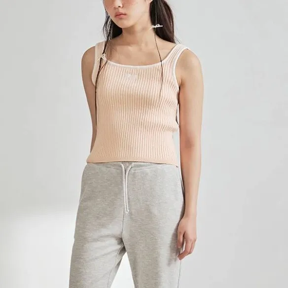 COVERNAT  |Rib Street Style Plain Cotton Logo Cropped Tops