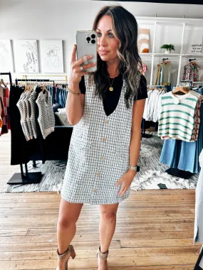 Cream/Black Tweed Mini Dress