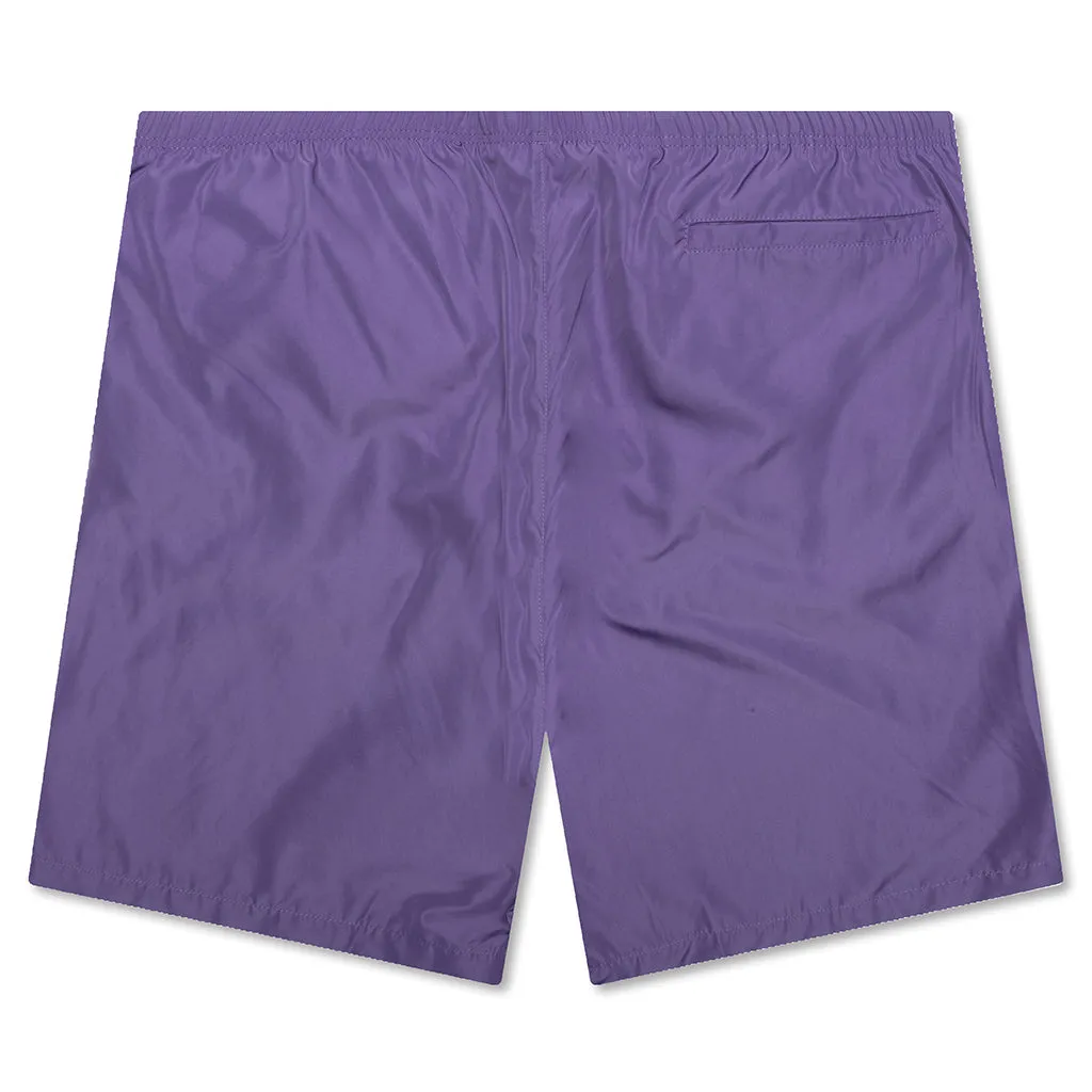 Curved Logo Swim Short - Violet/White