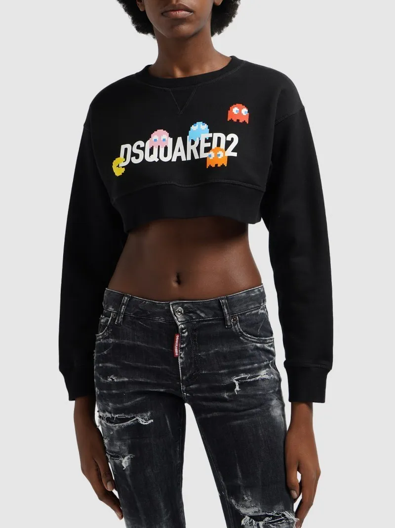 D SQUARED2  |Crew Neck Unisex Street Style Long Sleeves Plain Cotton Logo