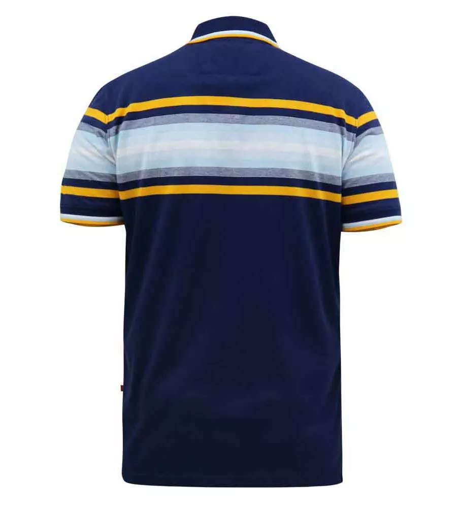 D555 Mens Jersey Polo Shirt With Multi Stripe (PELDON)