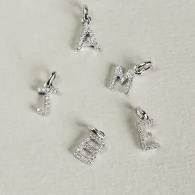 Diamond Letter Pendants on White Gold