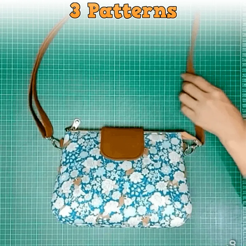 Double Zip Crossbody Bag PDF Download Pattern (3 sizes included)