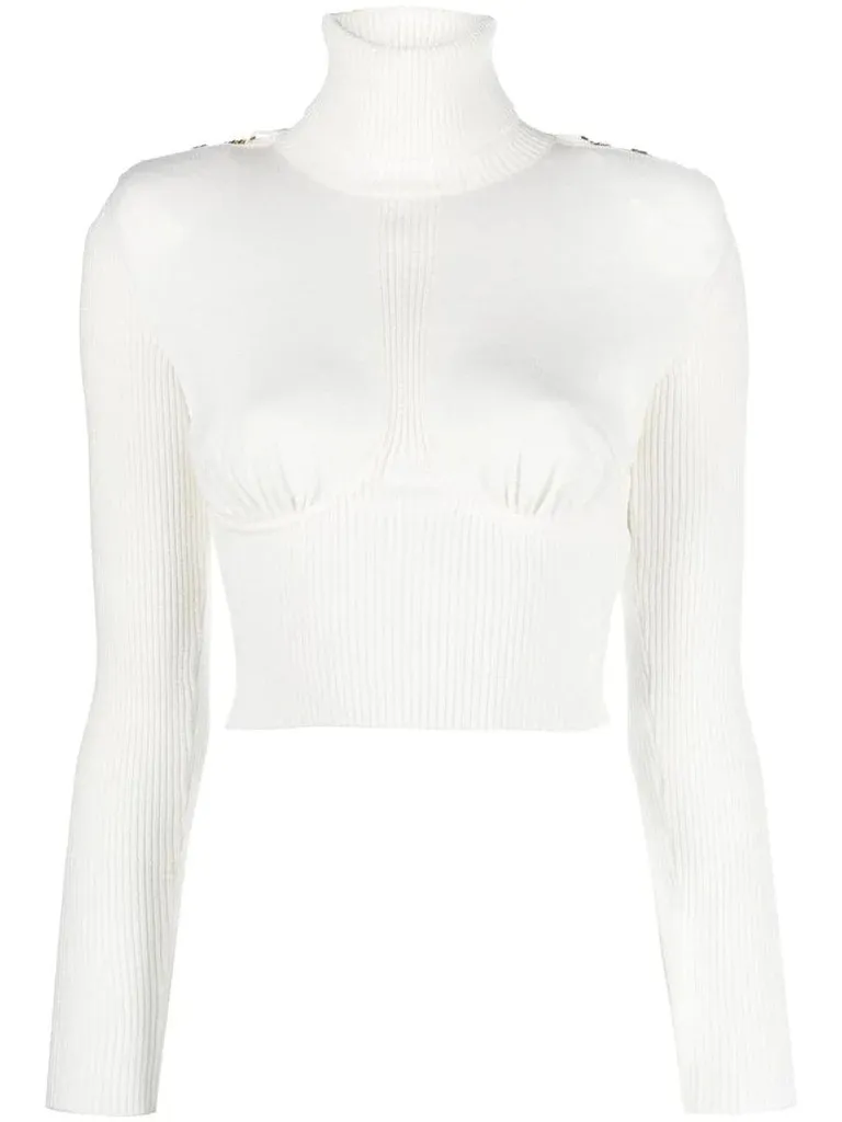 ELISABETTA FRANCHI  |Casual Style Long Sleeves Plain High-Neck Office Style