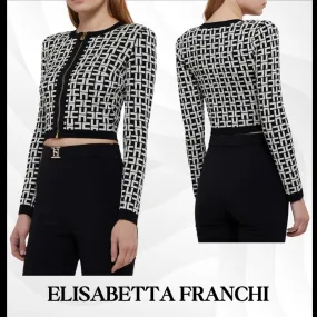 ELISABETTA FRANCHI  |Long Sleeves Party Style Office Style Elegant Style