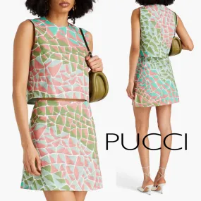 Emilio Pucci  |Casual Style Linen Sleeveless Cotton Office Style