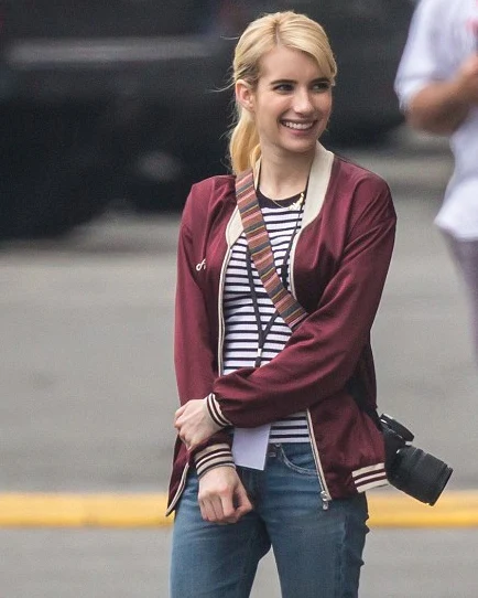 Emma Roberts Nerve Red Bomber Jacket - William Jacket