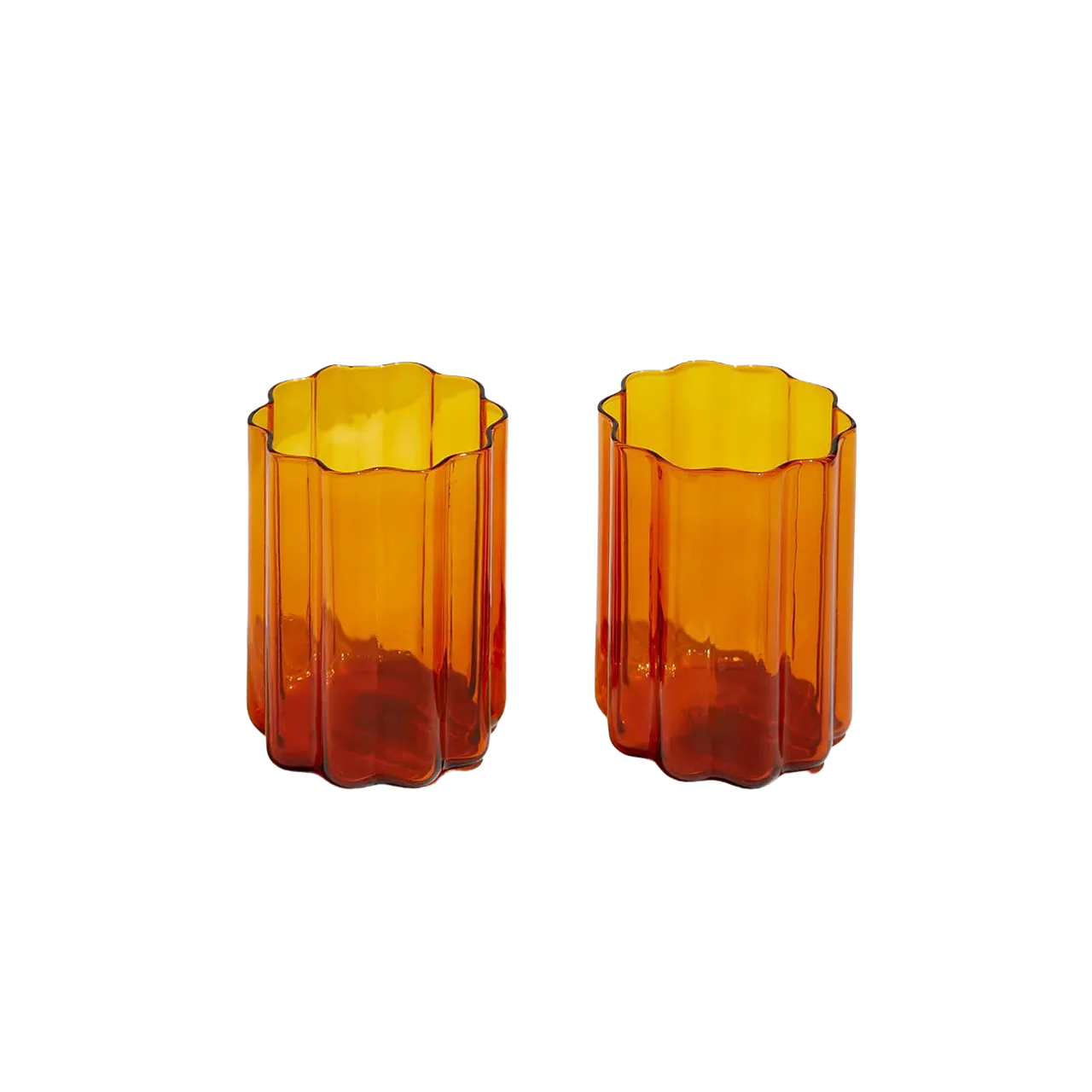 Fazeek Wave Glasses Set of 2, Amber