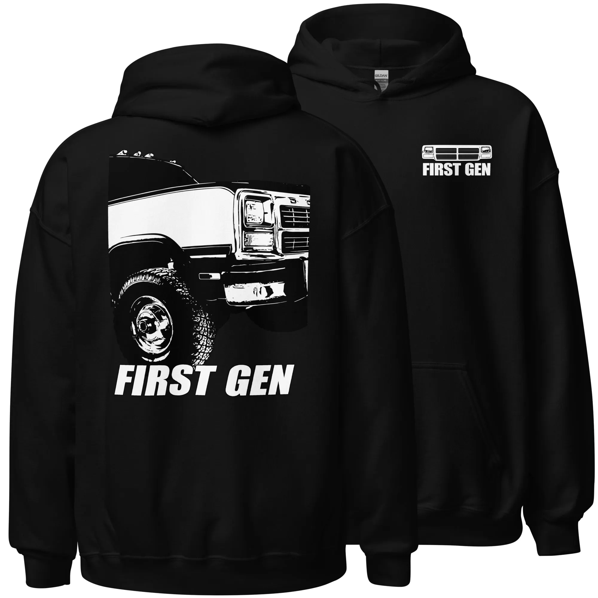 First Gen Truck Hoodie Sweatshirt With Close Up Design