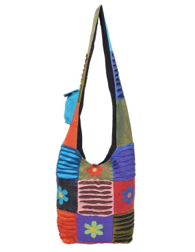 Floral Multicolor Cotton Hobo Bag