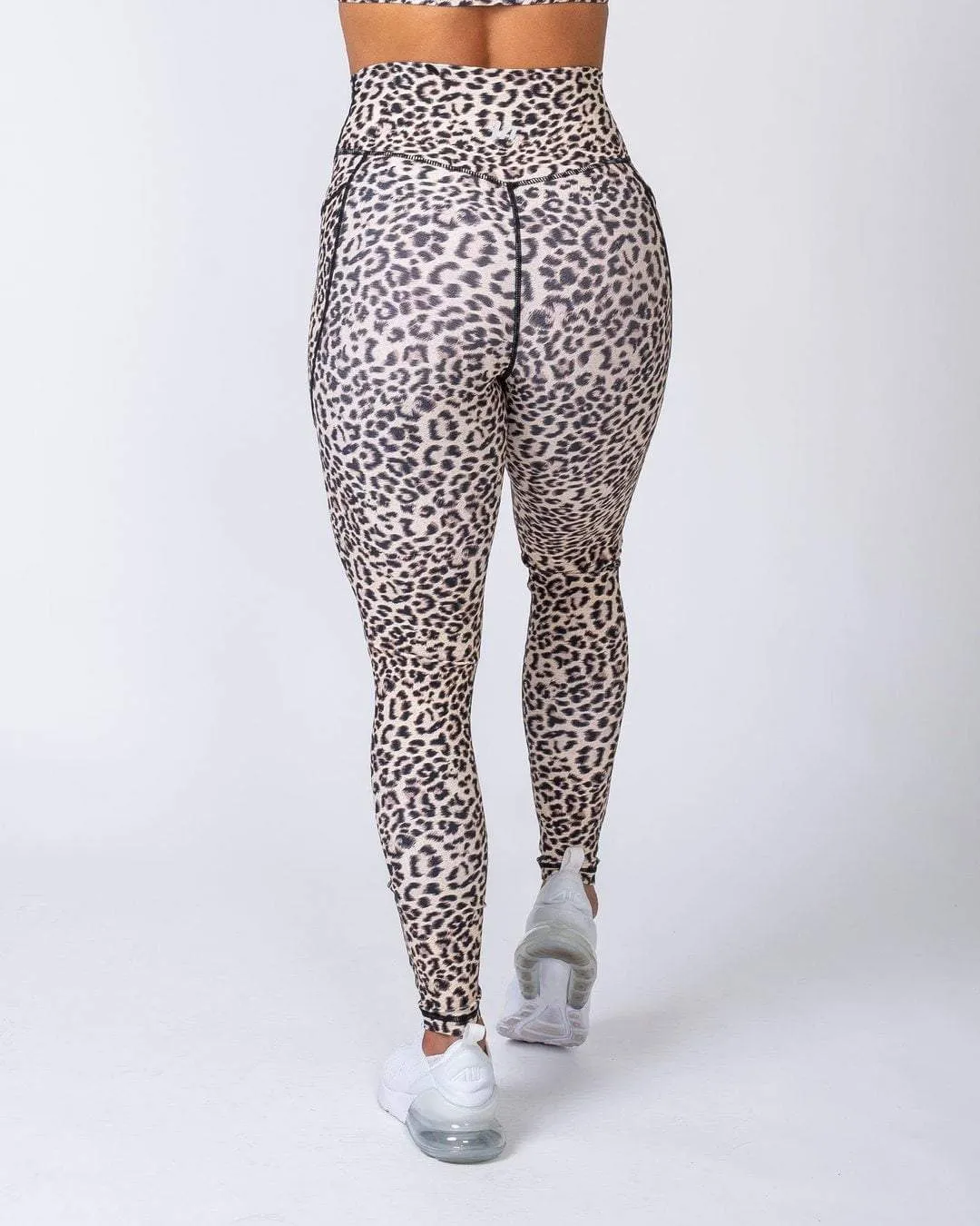 Full Length Pocket Leggings - Yellow Leopard