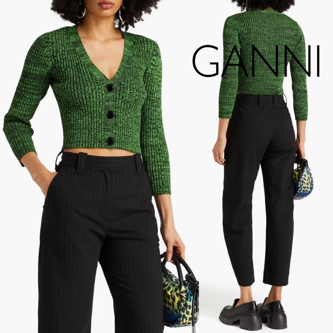 Ganni  |Casual Style Nylon Cropped Plain Office Style Elegant Style