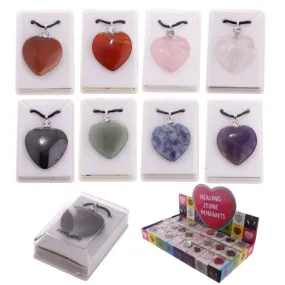 Gemstone heart pendants