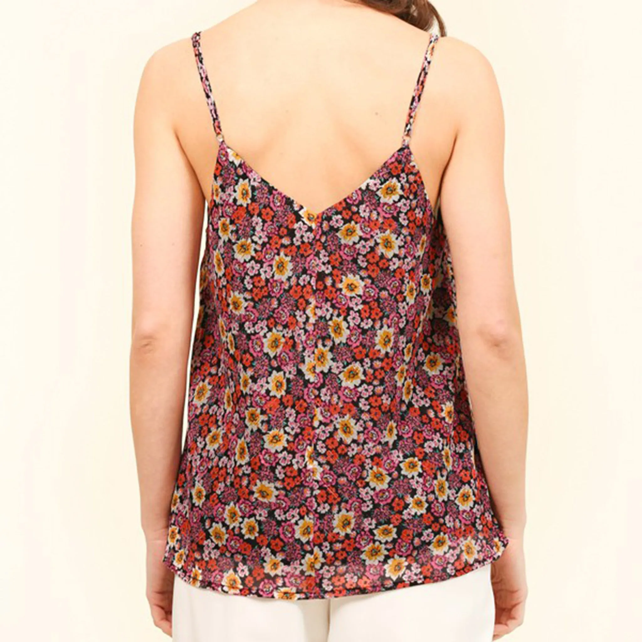 Gigio USA Women's Floral Print/Ruffle Tank