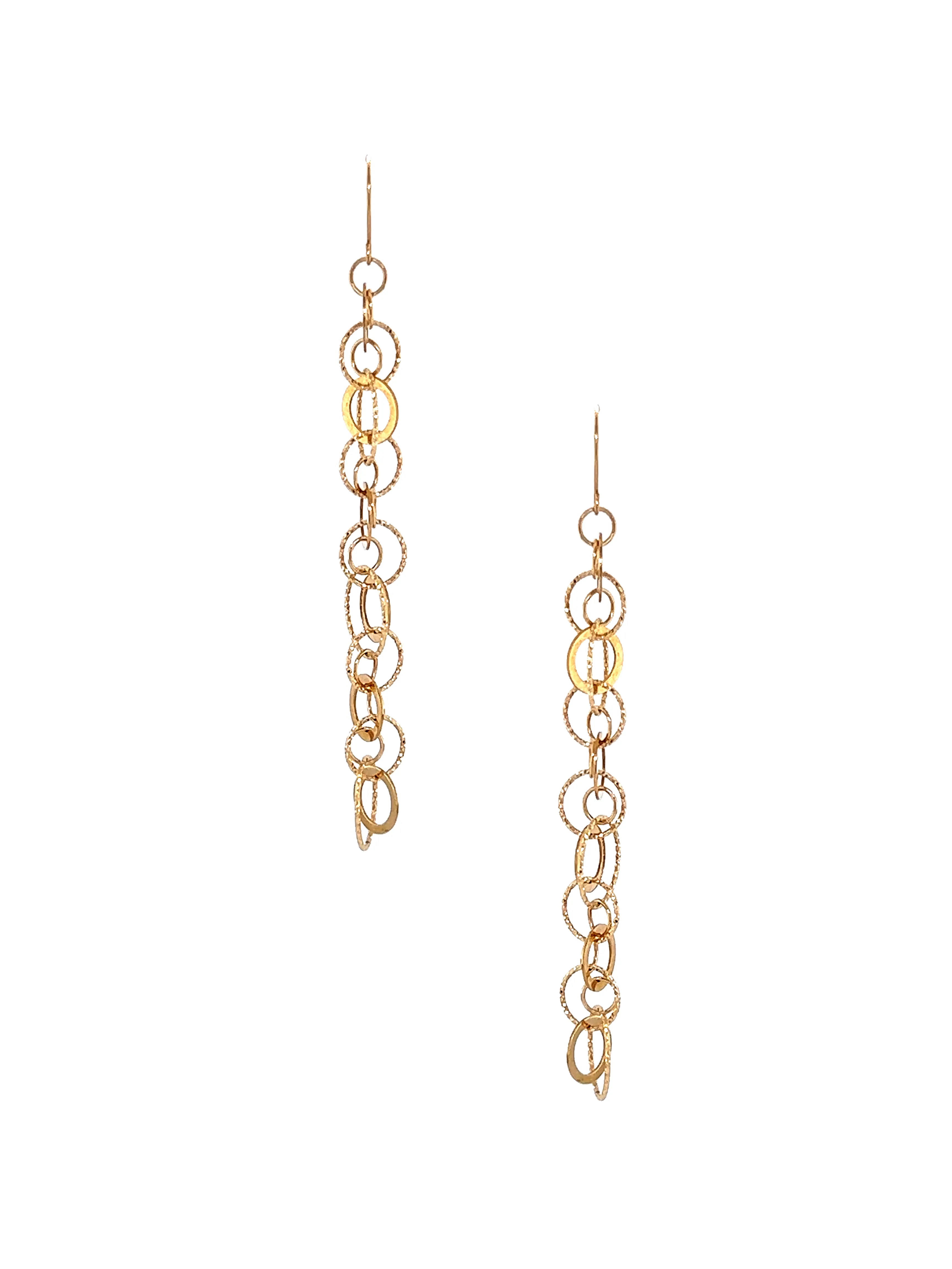 Gold Circle Dangle Earrings