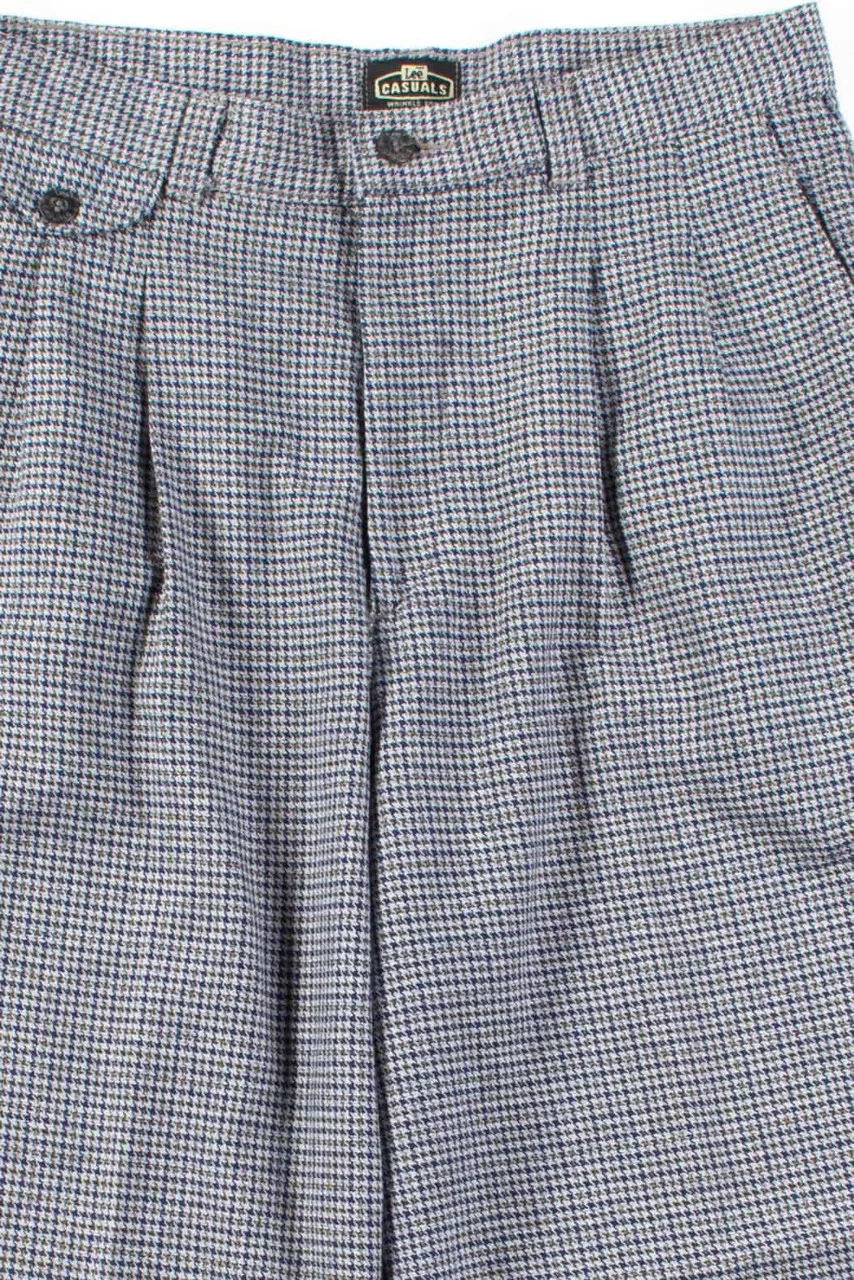 Grey Houndstooth Pleated Vintage Pants (sz. 10 Pet.)