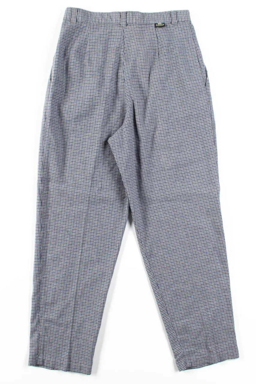 Grey Houndstooth Pleated Vintage Pants (sz. 10 Pet.)