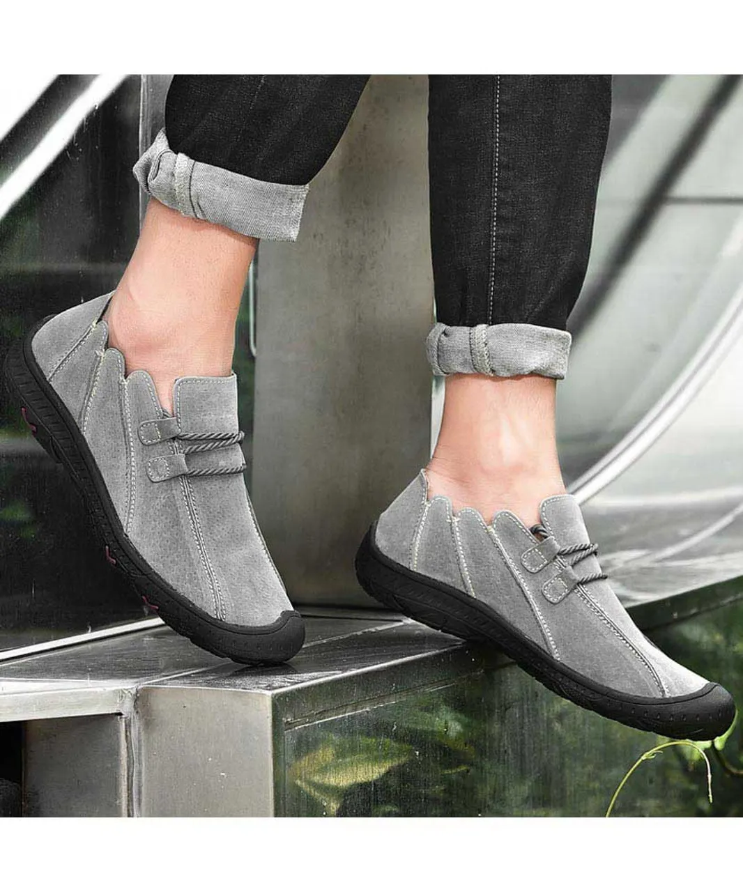 Grey join sewed style casual shoe sneaker