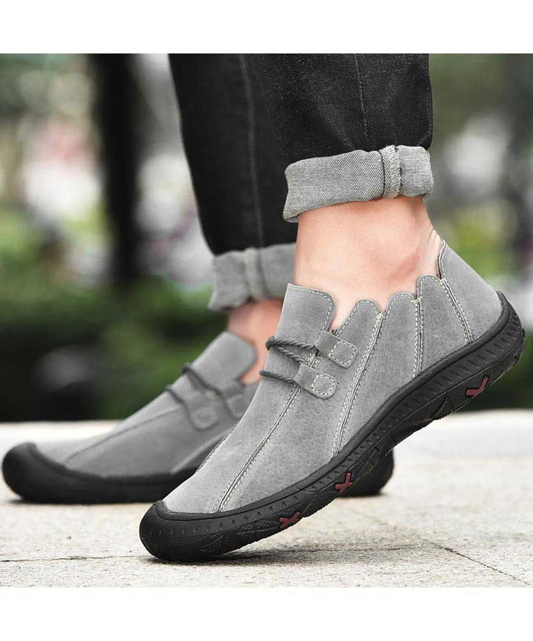 Grey join sewed style casual shoe sneaker