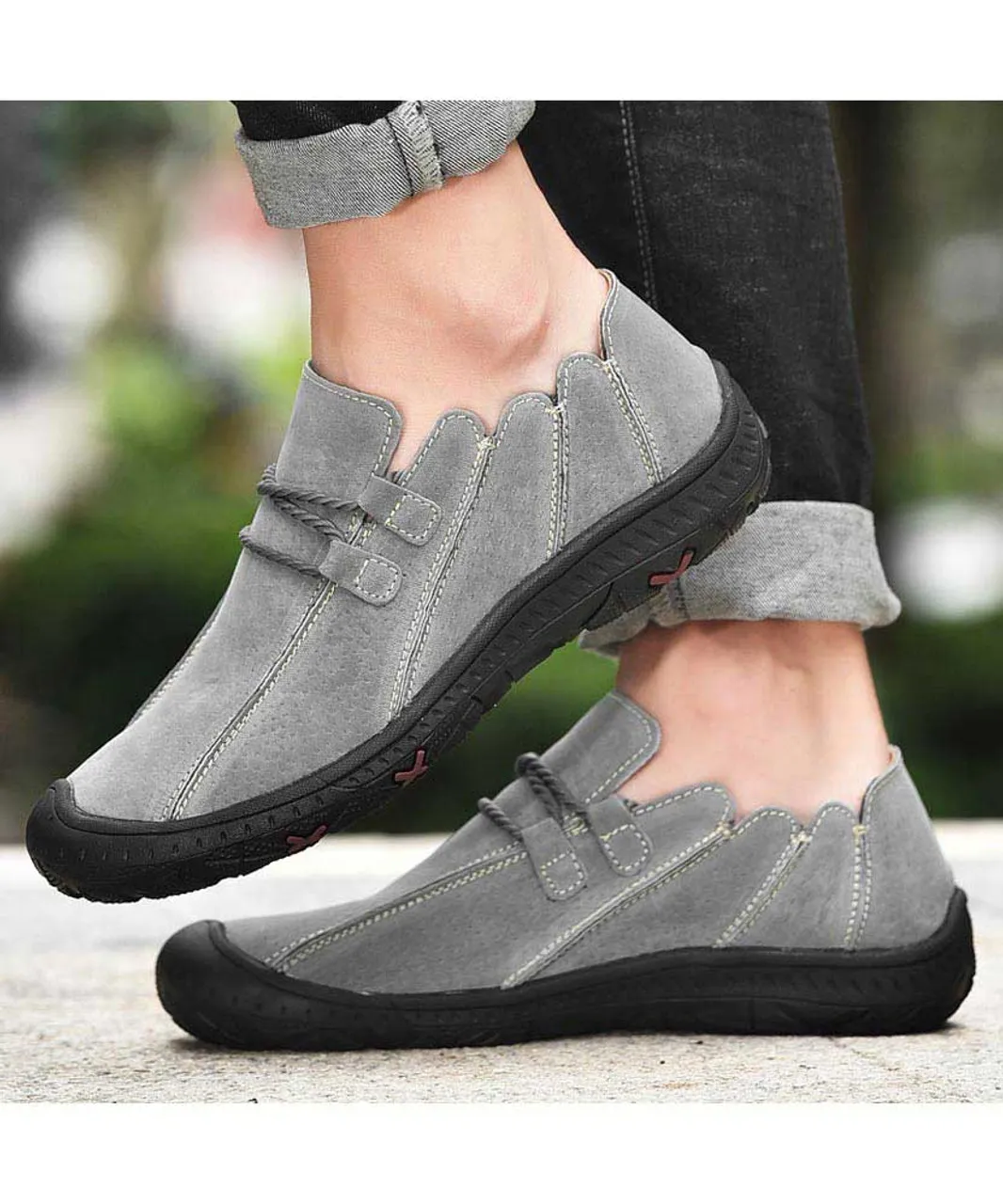 Grey join sewed style casual shoe sneaker