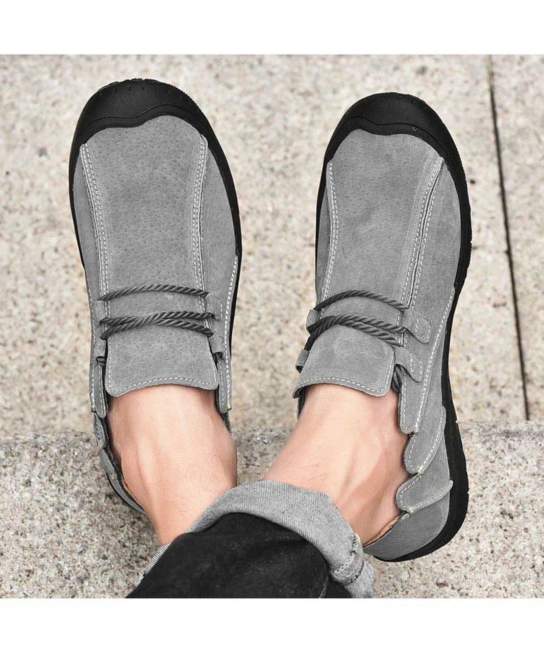 Grey join sewed style casual shoe sneaker