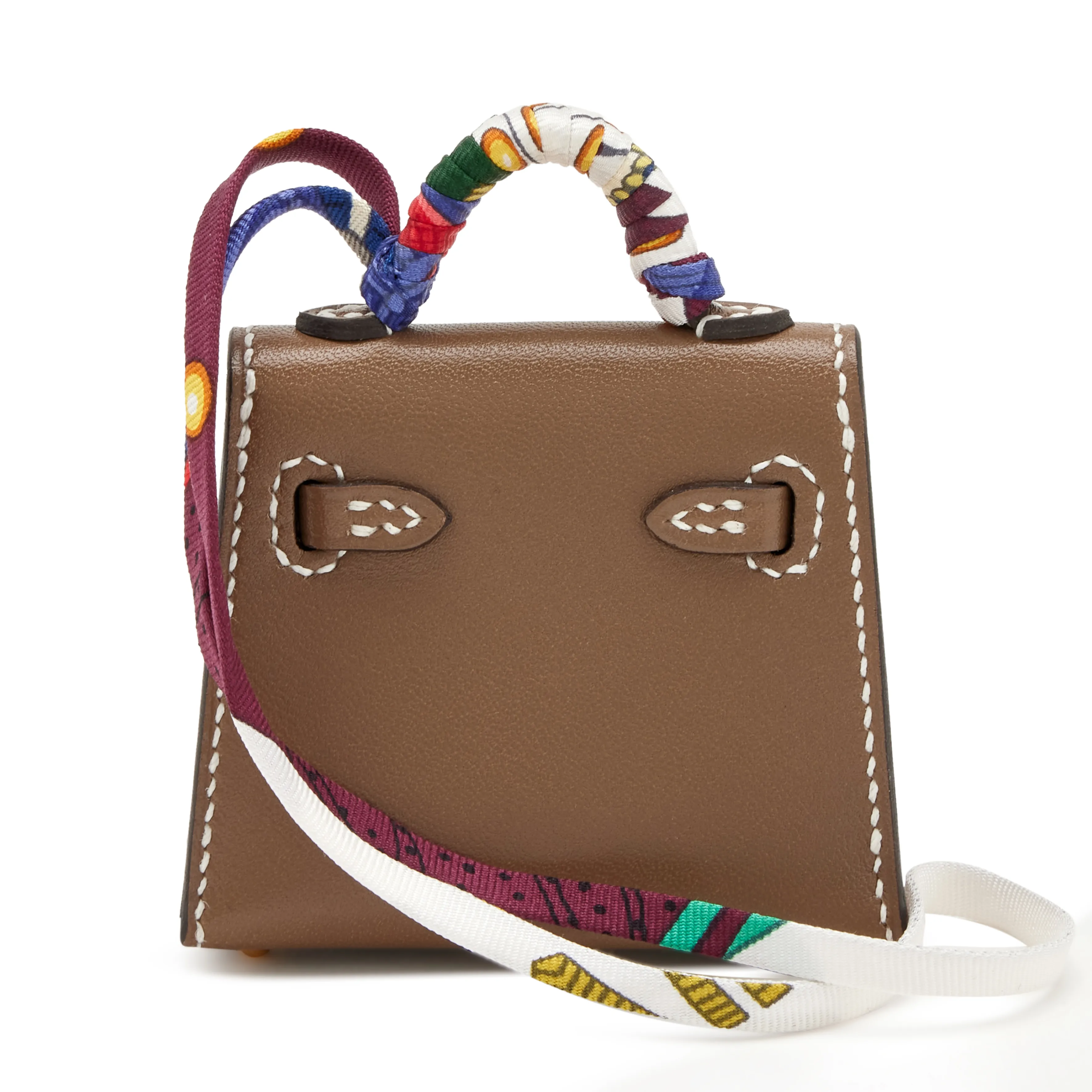 Hermès Etoupe Tadelakt Micro Mini Kelly Twilly Bag Charm Gold Hardware, 2022