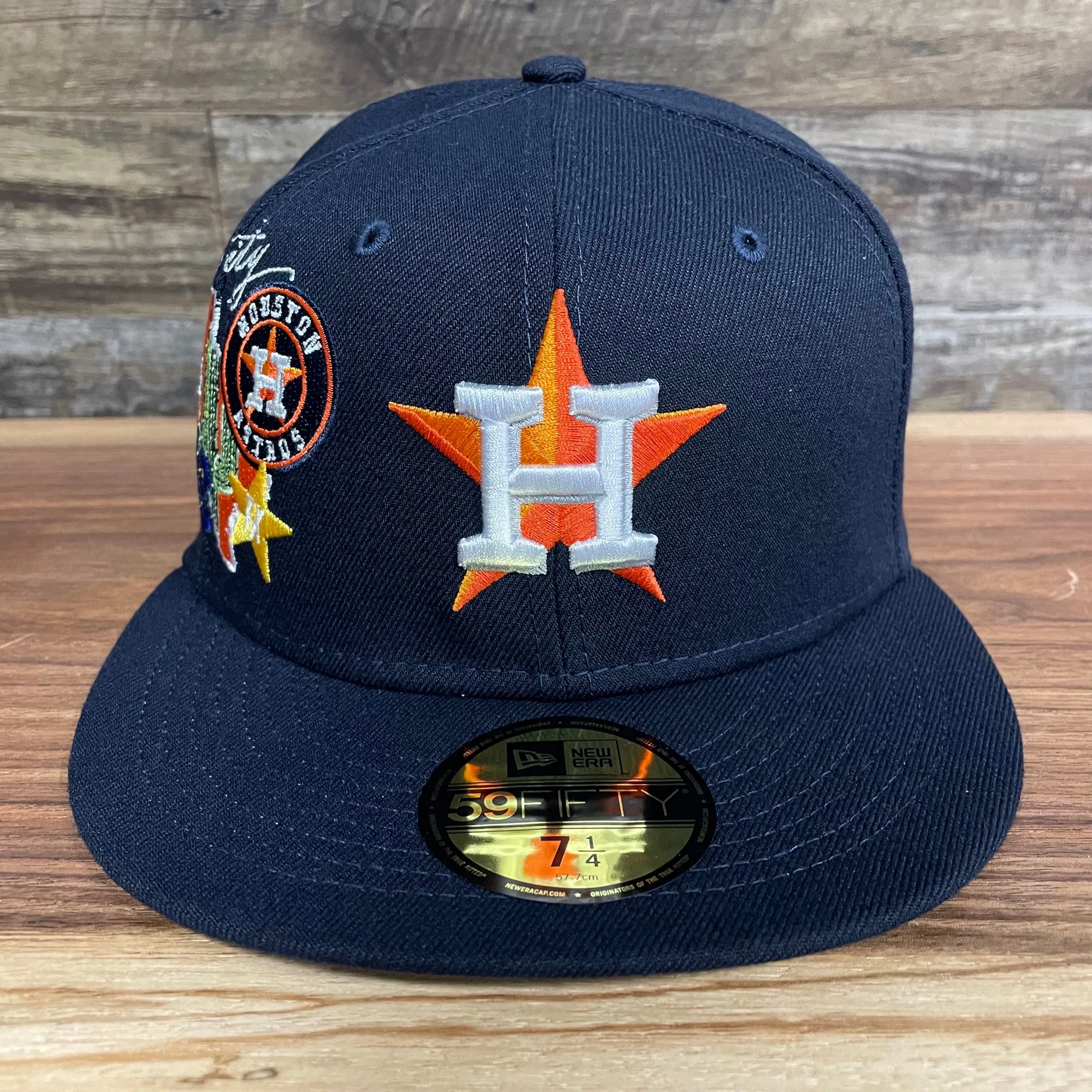 Houston Astros City Cluster Side Patch Gray Bottom Navy 59Fifty Fitted Cap