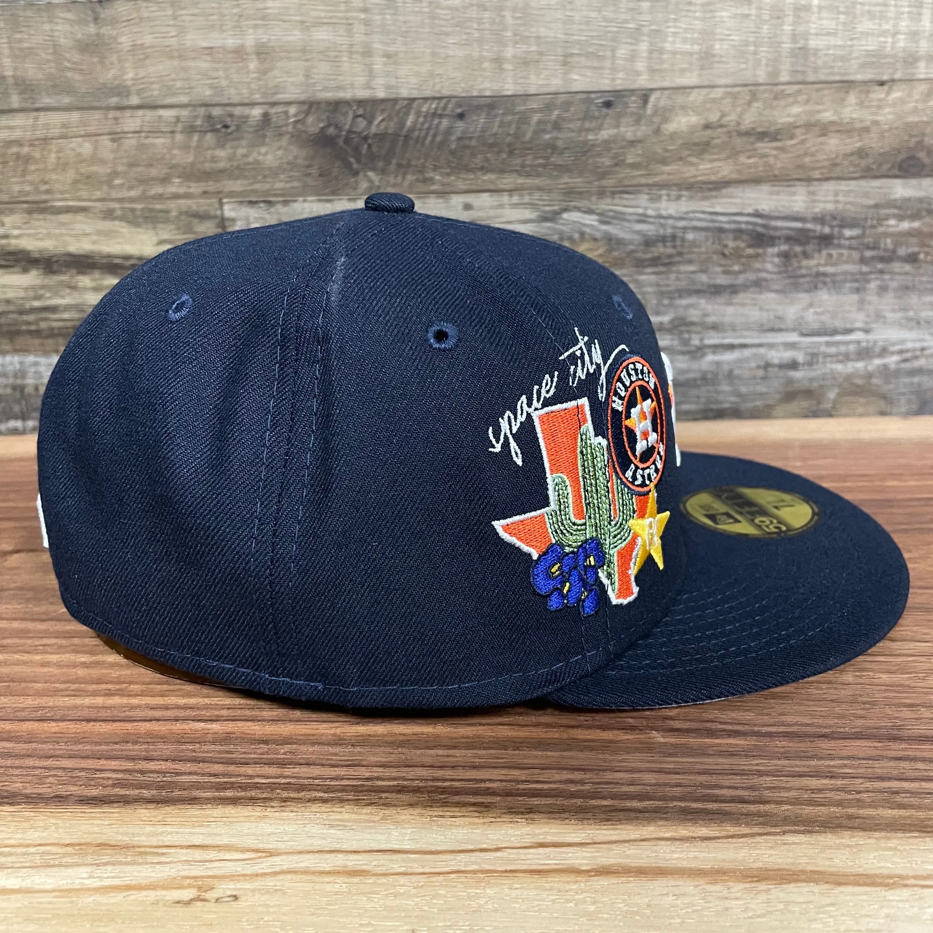 Houston Astros City Cluster Side Patch Gray Bottom Navy 59Fifty Fitted Cap