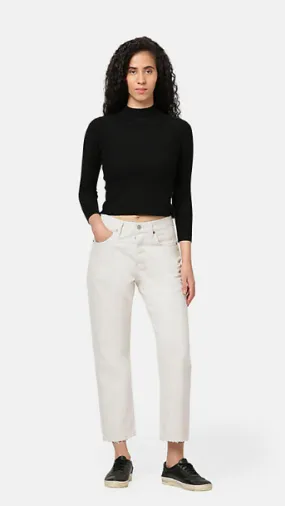 JEAN LEVI'S WOMEN'S 501 ORIGINAL CROPPED - ECRU BOOPER NO DAMAGE