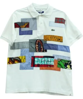 Junya Watanabe x Lacoste Patchwork Polo in White Cotton