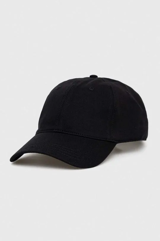 Lacoste cotton baseball cap black color smooth