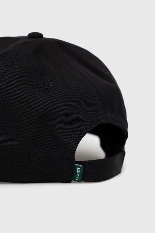 Lacoste cotton baseball cap black color smooth