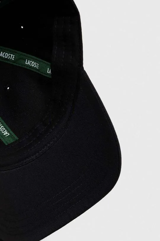 Lacoste cotton baseball cap black color smooth