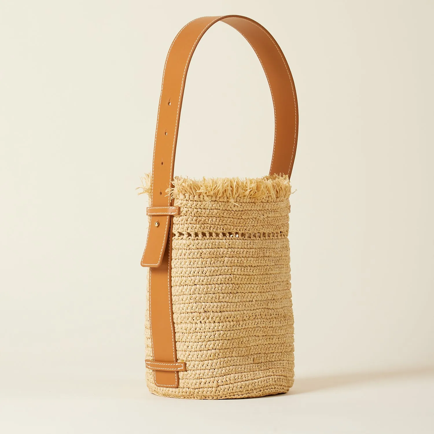 Le Sac Seau Isaka - Cuir et Raphia