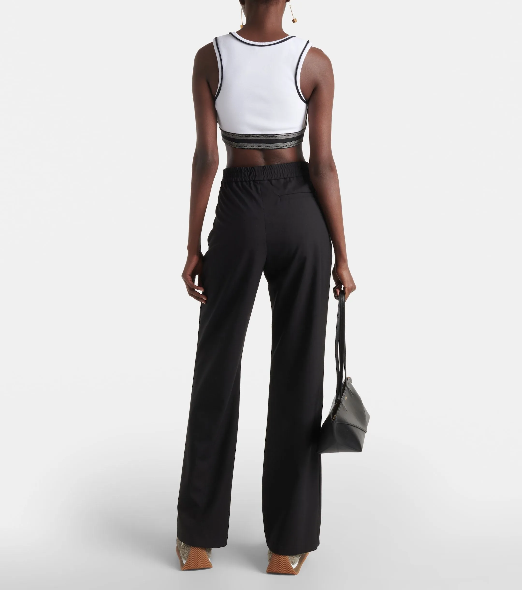 LOEWE  |Sleeveless Street Style U-Neck Plain Logo Cropped Tops