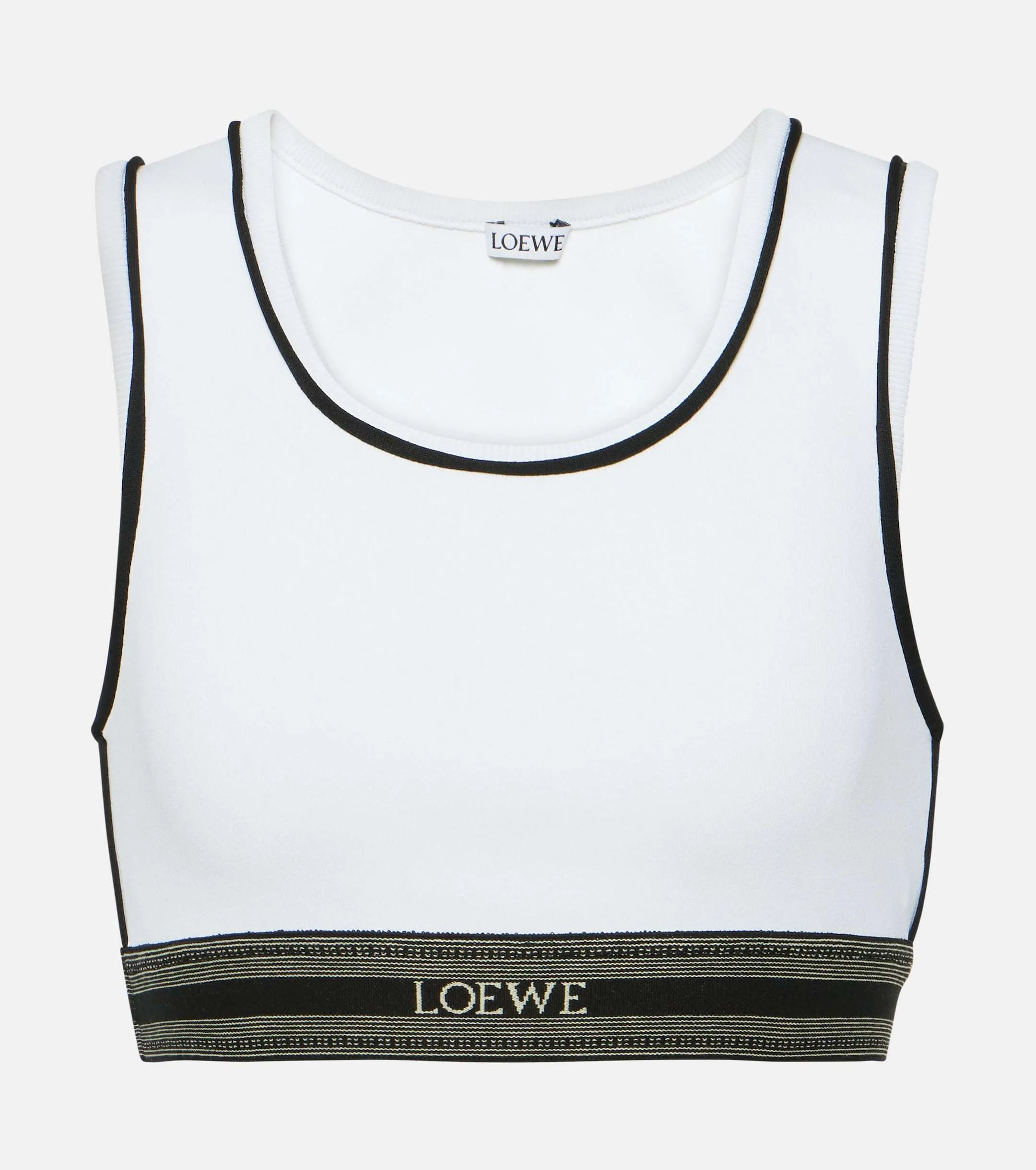 LOEWE  |Sleeveless Street Style U-Neck Plain Logo Cropped Tops