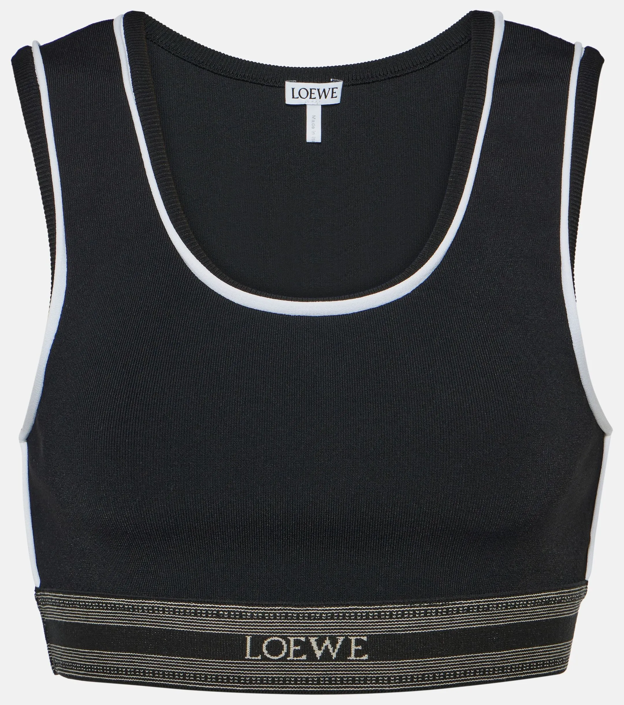 LOEWE  |Sleeveless Street Style U-Neck Plain Logo Cropped Tops