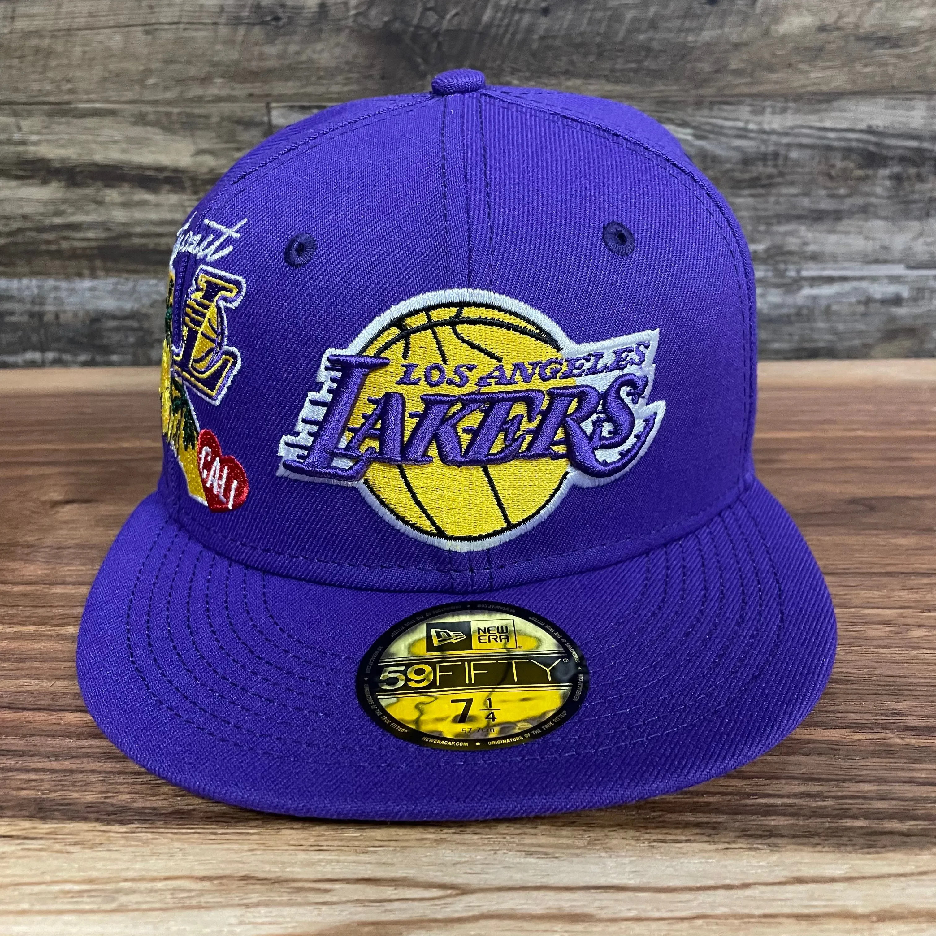 Los Angeles Lakers City Cluster Side Patch Gray Bottom Purple 59Fifty Fitted Cap