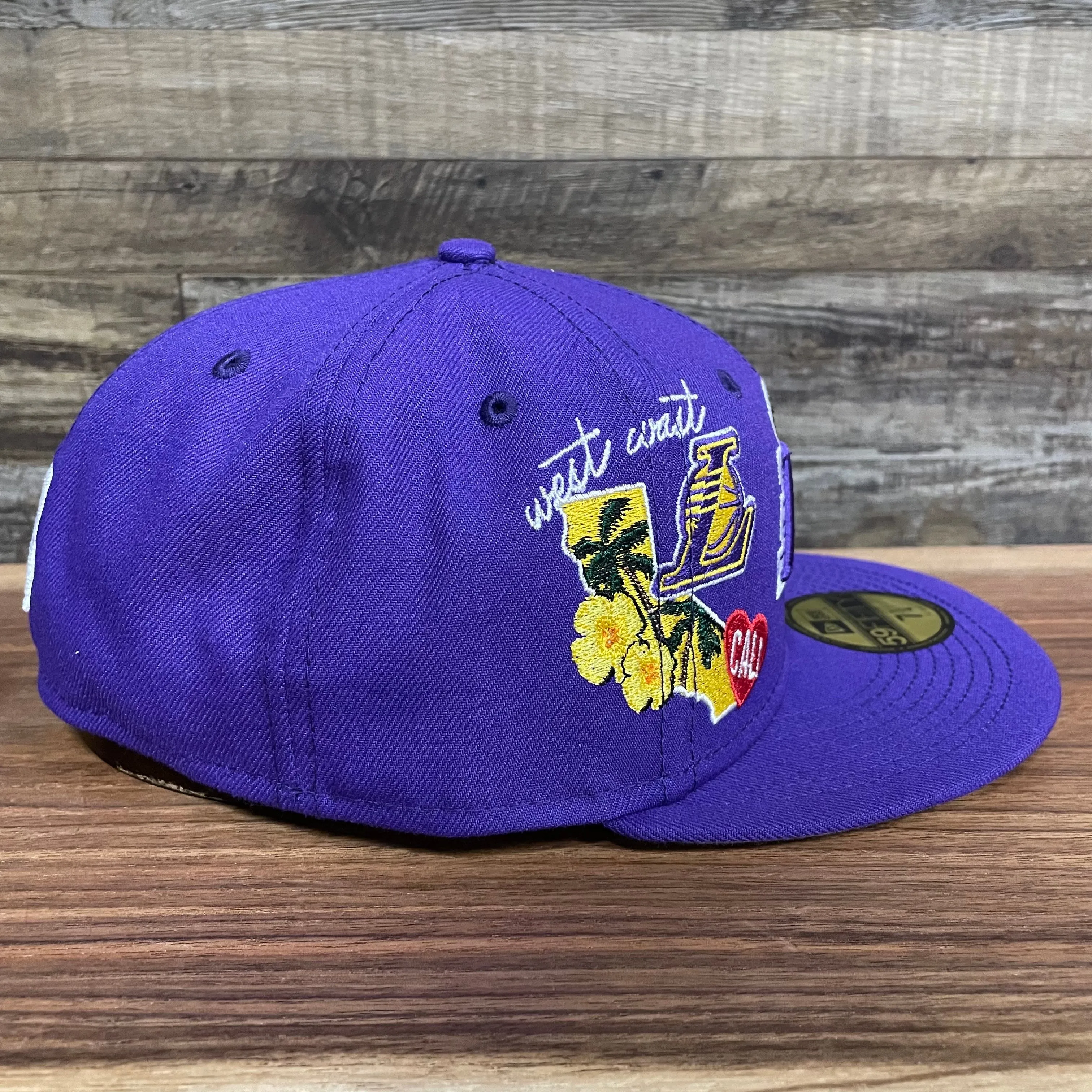 Los Angeles Lakers City Cluster Side Patch Gray Bottom Purple 59Fifty Fitted Cap