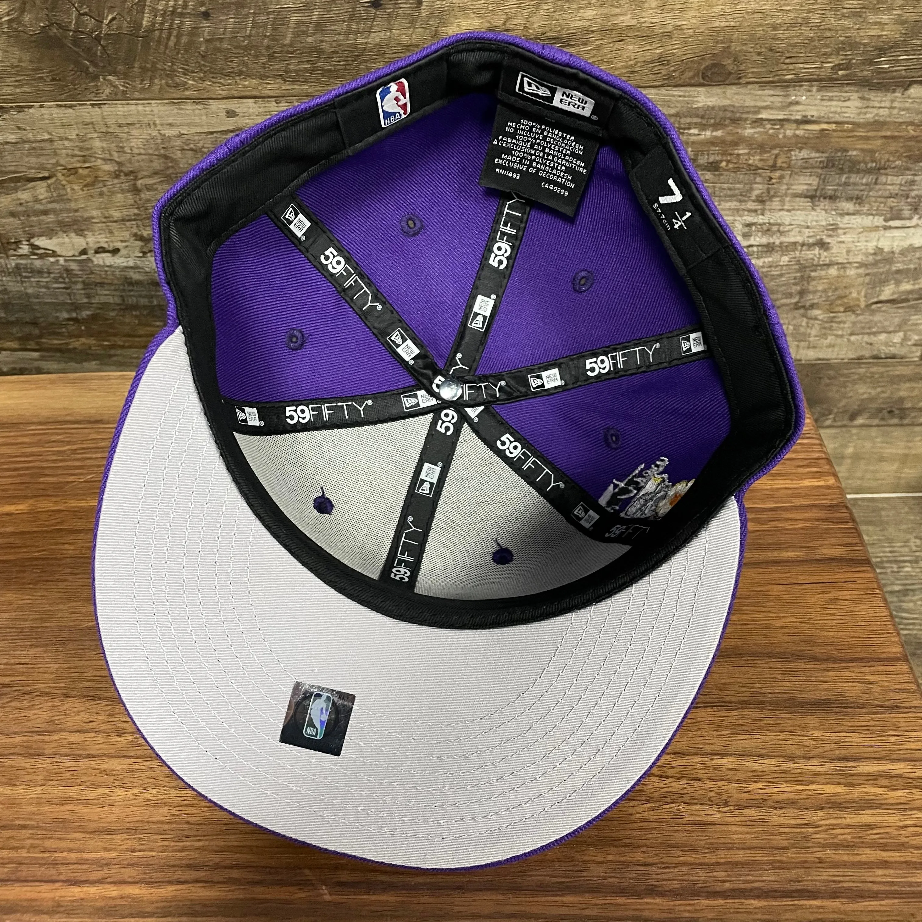 Los Angeles Lakers City Cluster Side Patch Gray Bottom Purple 59Fifty Fitted Cap