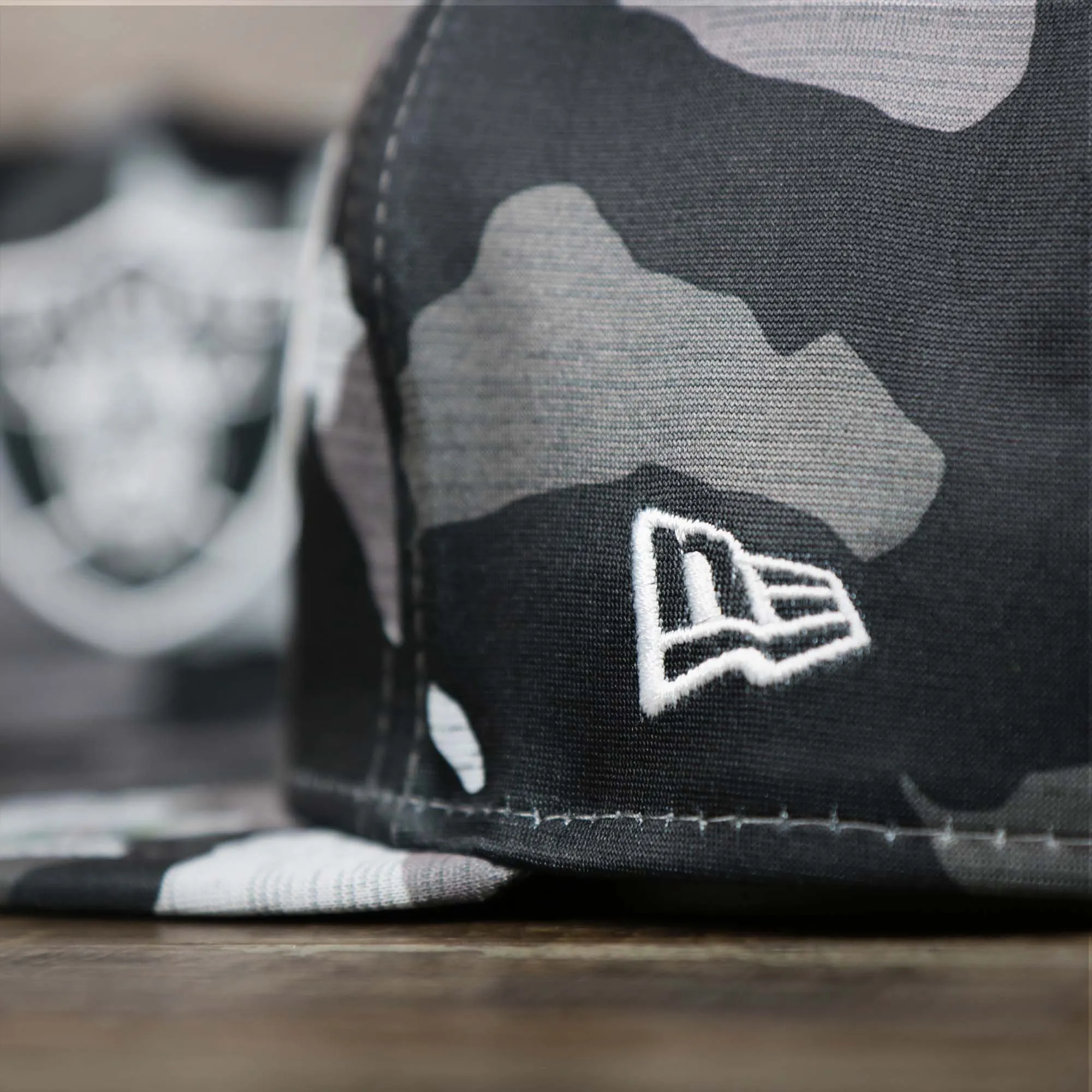 Los Angeles Raiders NFL OnField Summer Training 2022 Camo 9Fifty Snapback | Black Camo 9Fifty